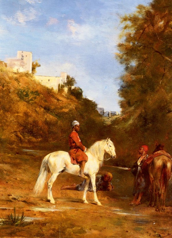Watering the horses by Eugene Fromentin